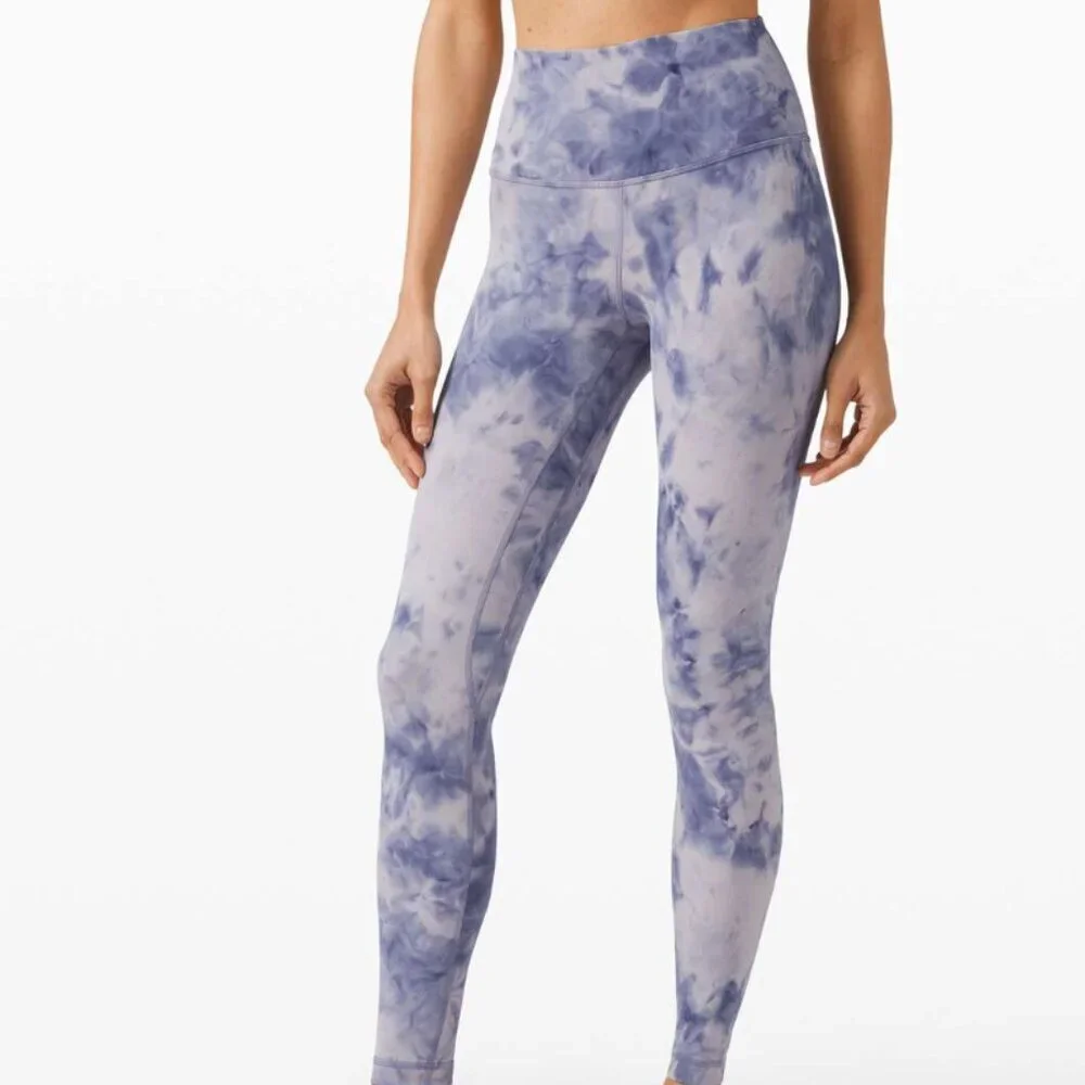 Lululemon Align High Rise Legging Nulu Active Pants Purple Diamond Tie Dye 28” 4 - Picture 2 of 9